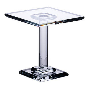 Тортівниця скляна на ніжці 12×12×13 см кругла стійка для торта, капкейків HP-4-70S