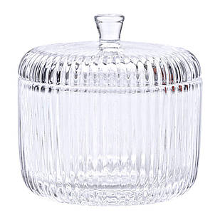 Цукерниця з кришкою Ø 9 см ваза цукерниця кругла скляна HP-4-99