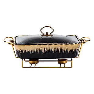 Настільний марміт для підігріву других страв 1,5-літровий квадратний порцелянаовий марміт HP1047