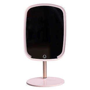 Настільне дзеркало з підсвічуванням 23х18 см для макіяжу на ніжці Рожеве HP-10-6AP