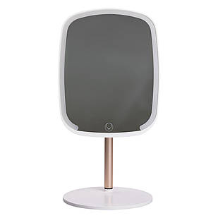 Настільне дзеркало з підсвічуванням 23х18 см для макіяжу на ніжці Біле HP-10-6AW