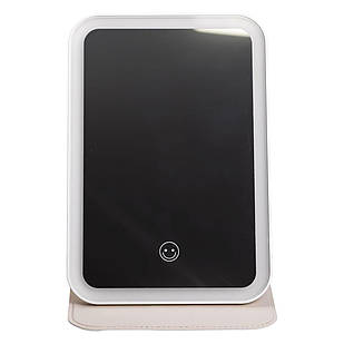 Дзеркало з лед підсвічуванням настільне складне 19.5х13.5 см косметичне для макіяжу Зелене HP-10-8AGR