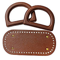 Набір для сумки дно+ручки еко-шкіра коричневий