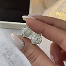 Сережки з розсипом цирконію у формі сердечка "Патриція" - 925 проби, фото 3