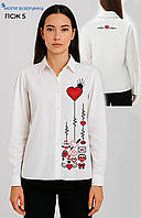 Заготовка для вишиванки Пошита жіноча сорочка під вишивку "Сила серця" з рукавами ПСЖ 5 "ТМ Магія візерунку"