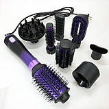 Стайлер-гребінець для випрямлення волосся, Електричний фен для укладання, Фен професійна щітка AX-57, фото 4