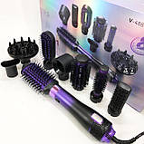 Стайлер-гребінець для випрямлення волосся, Електричний фен для укладання, Фен професійна щітка AX-57, фото 5