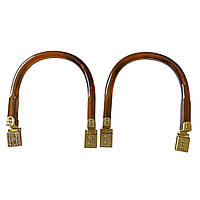 Комплект ручок для сумки пластикових 13х12,5 см Бурштинові