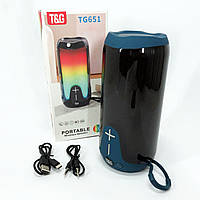 Колонка музична з підсвічуванням bluetooth TG651, Акумуляторна bluetooth колонка, Блютуз аудіо приймач CZ-48