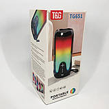 Колонка музична з підсвічуванням bluetooth TG651, Акумуляторна bluetooth колонка, Блютуз аудіо приймач CZ-48, фото 5