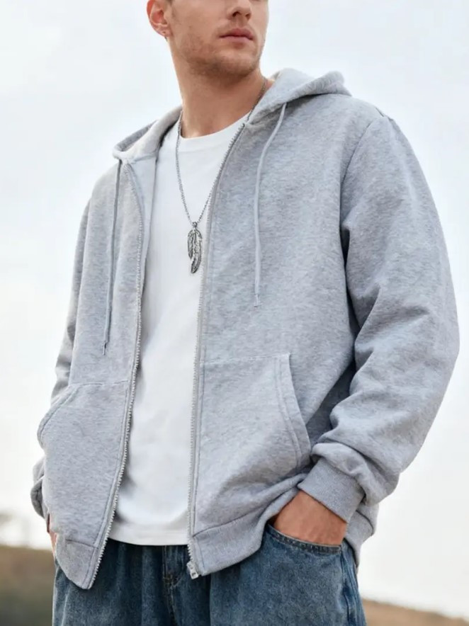 Тепла кофта з капюшоном для хлопчика сіра, фото 1