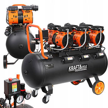Компресор безмасляний KRAFT&DELE KD1394 100 л 3 x 1500 Вт трьохпоршневий компресор