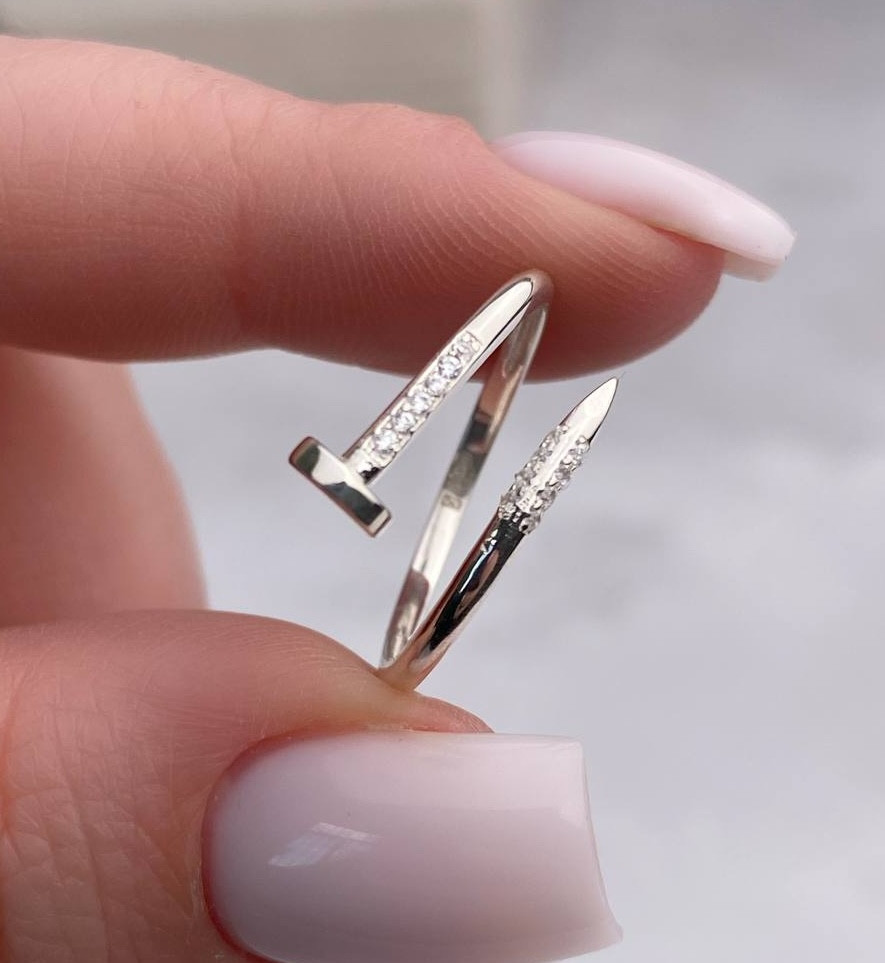 Срібна каблучка Цвях, фото 1