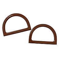 Комплект ручок для сумки пластикових Півкільце 12х8,5 см Коричневий