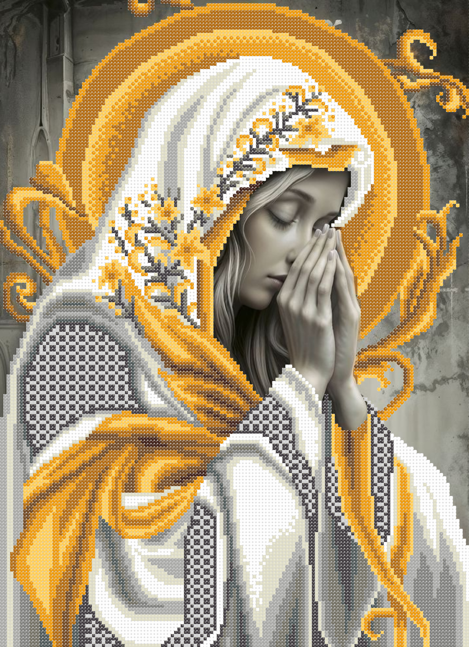 Схема для вишивки бісером ,, Молитва ( жовтий),,, фото 1