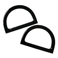 Комплект ручок для сумки пластикових Півкільце 12х8,5 см Чорний