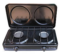 Газова плита Елна ПГ2-Н 2 конфорки 490х270х115 мм Портативна газова плита Двоконфорочна газова плита для дачі