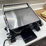Електрична гриль 3500 Вт зі знімними антипригарними пластинами з ребристою поверхнею для смаження жарки шаурми електрогриль, фото 5