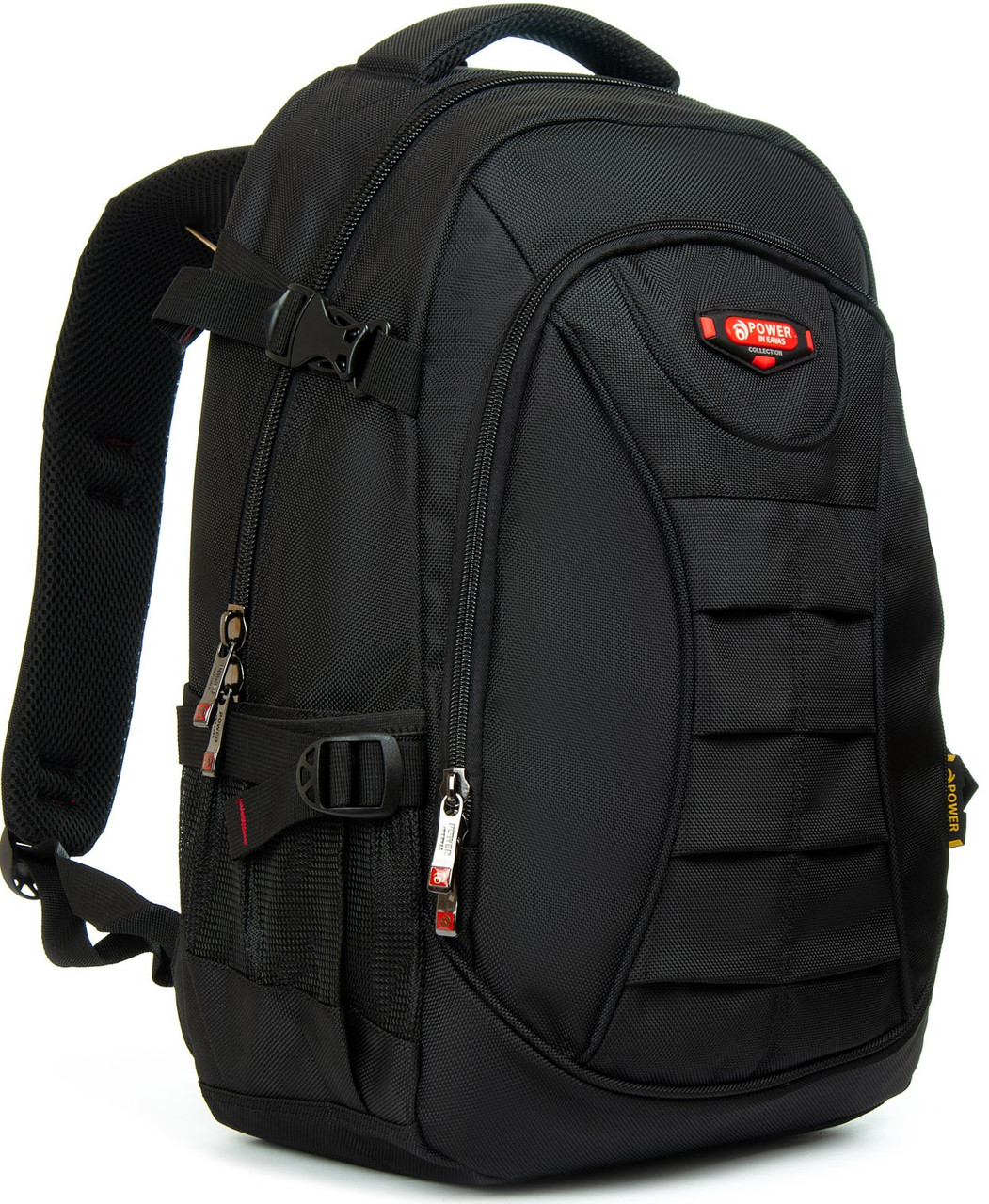 Рюкзак шкільний для хлопчика підлітковий ортопедичний чорний на два відділи з 6 по 11 клас Power In Eavas 9009