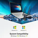 EDUP Tri-Band 3000 Mbps WiFi 6E USB-адаптер 2×5 dBi, фото 7