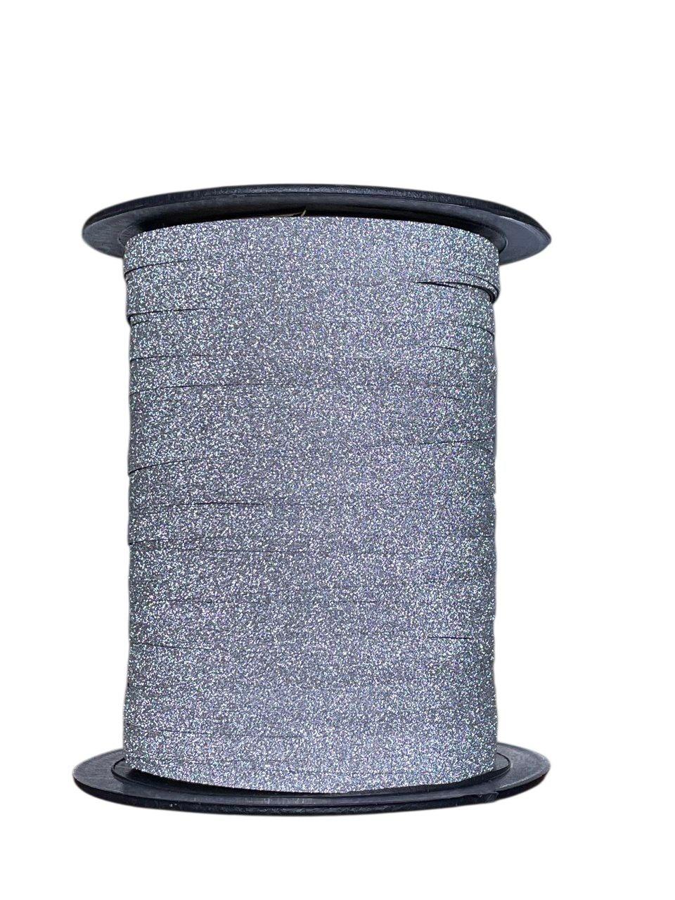 Стрічка поліпропіленова срібна з глітером Tonika 0,5 см, 80 м