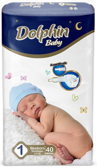 Підгузки дитячі Dolphin 1 Newborn 2-5 кг. 40 шт.