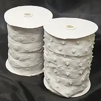 Кнопка на тесьмі ширина 18мм відстань між кнопками 25мм маток 50ярдів Білий