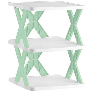 Полиця для взуття на 3 яруси, 26х24х33,5см / Полиця взуттєва / Стелаж для взуття / Складна полка органайзер для взуття