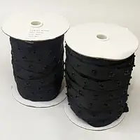 Кнопка на тесьмі ширина 18мм відстань між кнопками 25мм маток 50ярдів Чорний