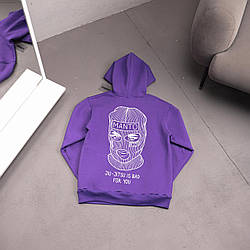 Кофта жіноча зимова Manto Jiu Jitsu з капюшоном толстовка флісова худі манто фіолетова