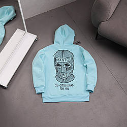 Толстовка жіноча Manto Jiu Jitsu зимова кофта флісова худі манто блакитне