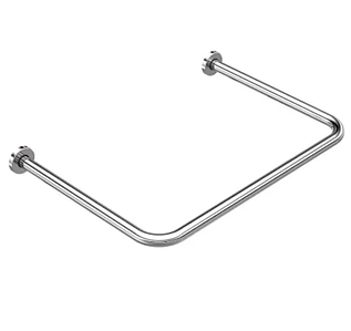 Карниз для ванної Artlend 70х70х70 см штанга для шторки у ванну П-подібна Хром