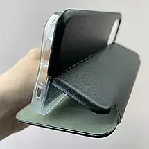 Чохол-книга для iPhone 12 чорна з патріотичним принтом Україна з синьо-жовтими квітками q09p, фото 4