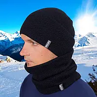 Зимовий флісовий опис One Size шапка з хомутом, шапка для повсякденного носіння Синій