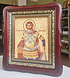 Ікона Святий мученик Артемій в темному фігурному дерев'яному кіоті під склом, розмір кіота 26*23, сюжет 15*18., фото 2