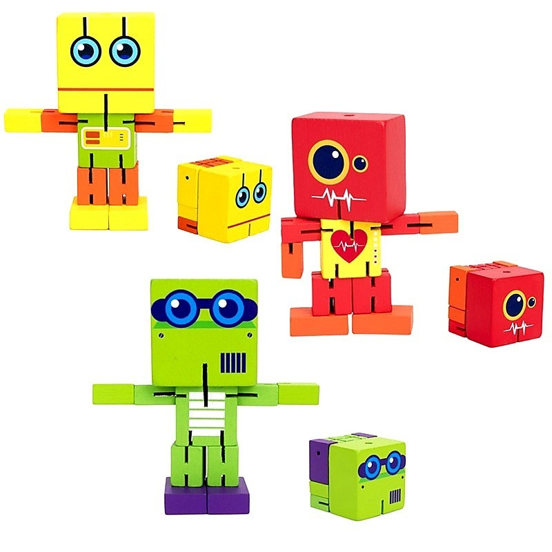 Дитячі дерев'яні деформовані роботи