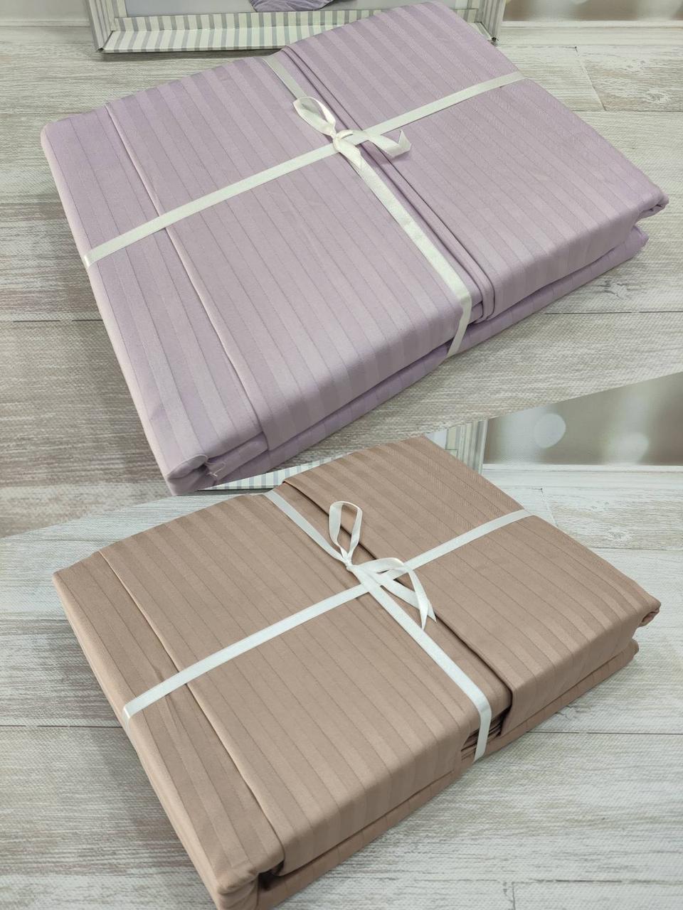 Постільна білизна сатин страйп полуторний розмір 160 на 220 см, фото 1