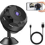 Бездротова IP міні камера відеоспостереження HD P7-W10 з Wi Fi портативна з підставкою для дому та офісу, фото 6