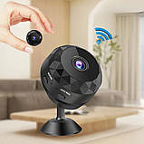 Бездротова IP міні камера відеоспостереження HD P7-W10 з Wi Fi портативна з підставкою для дому та офісу, фото 2