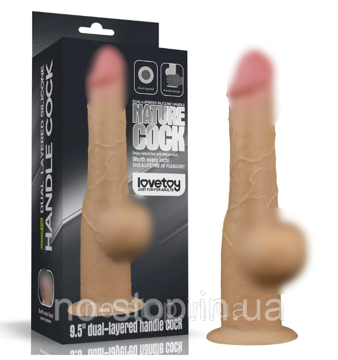 Реалістичний силіконовий фалоімітатор 9.5'' DUAL LAYERED, фото 1