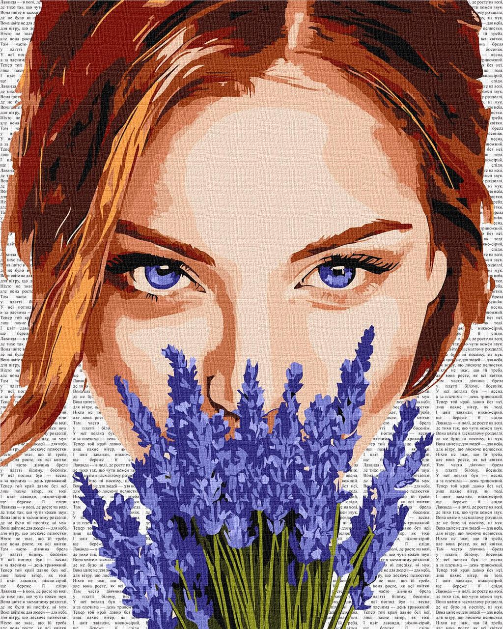 Картина за номерами Люди. Поезія. Дівчина з лавандою 40*50 см Ідейка KHO 8595, фото 1