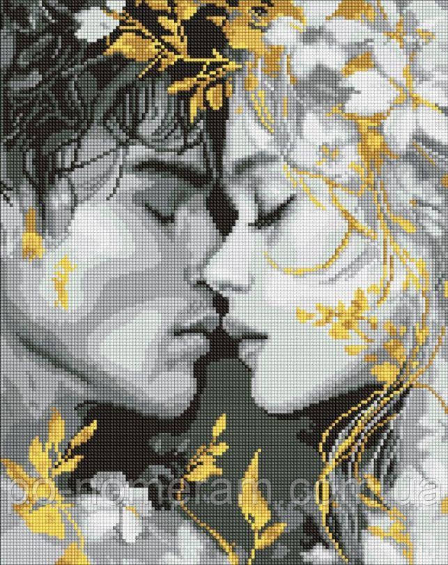 Картина мозаїка Ідейка Погляд губами ©art_selena_ua (AMO8258) 40 х 50 см (На підрамнику), фото 1