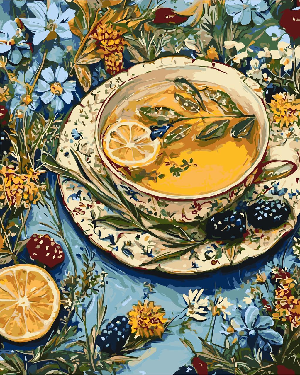 Картина за номерами Натюрморт. Квітковий чай 40*50 см Орігамі LW 3538, фото 1