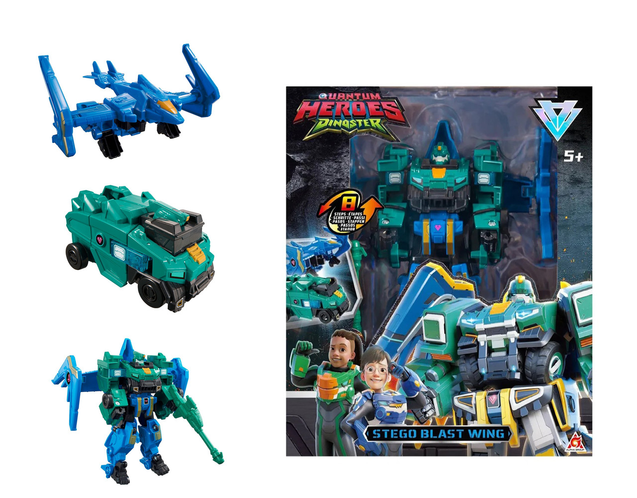 Ігровий набір з роботом-трансформером Стего Бласт Вінг Dinoster EU580812