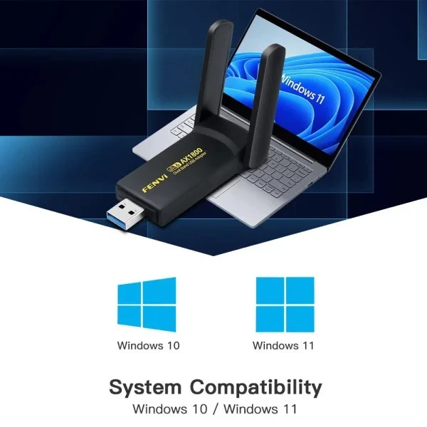 FENVI AX1800 Ultra-Speed WiFi 6 USB-адаптер 1800 Мбіт/с (2×2 антен), фото 1