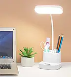 Настільна сенсорна LED лампа  світлодіодами, акумуляторами 6000mAh і регульованою яскравістю (4W, 3000-6000K, USB з, фото 4