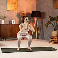 Коврик для йоги Hop-Sport HS-NB010GM NBR 1см темный хаки, фото 4