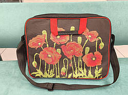 Сумка для ноутбука під вишивку бісером "Маки"