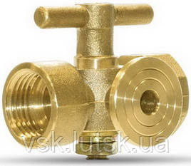 Кран 3-ход. литий з фланцем 11б18бк ду 15 М20*1,5/G1/2" (для манометрів), фото 1