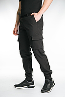 Міські штани чоловічі чорні тактичні штани карго з кишенями зручні й міцні повсякденні